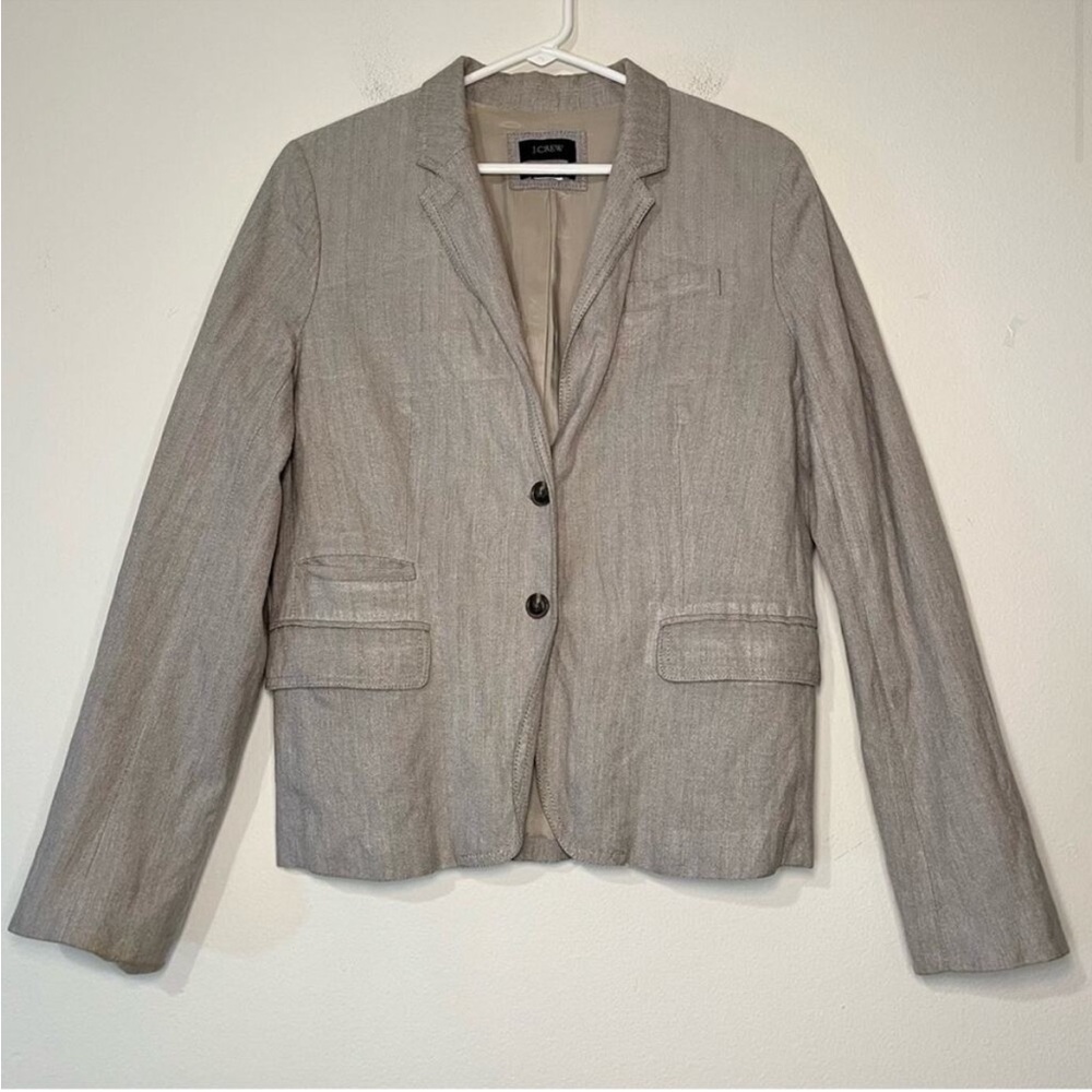 J Crew Schoolboy Blazer in light tan/ grey